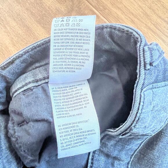 American Eagle Jeans Women's Size 00 Black Hi-Rise Jegging Skinny Distressed - Picture 7 of 10